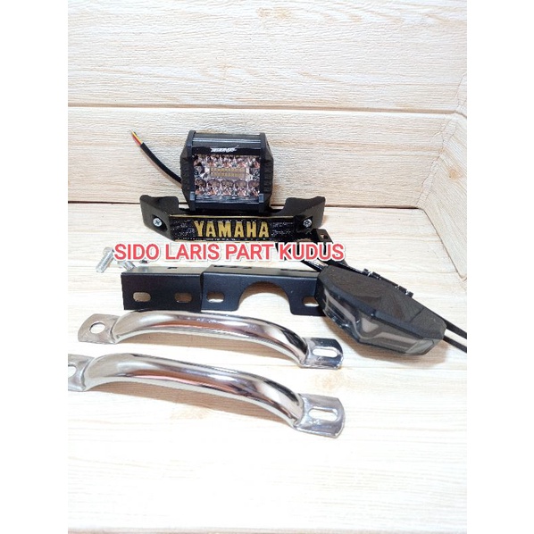 lampu tembak 15 LED RX KING ngeset kumis RX KING-kumis rx king hitam gold set lampu led