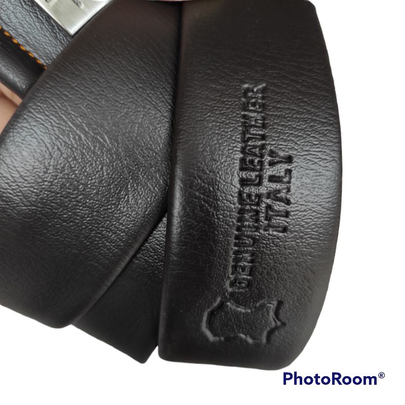 Sabuk Kulit Pria PU Leather Sintetis Import Bersleting Hitam