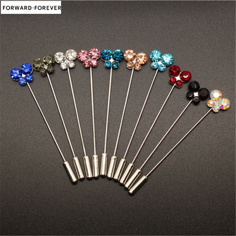 10pcs Butterfly Shaped Crystal Mixed Color Brooch Safe Simple Pin