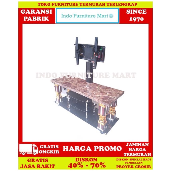 Meja Tv Rak Tv Minimalis Lemari Bufet Hwang Batu Marmer Plus Bracket