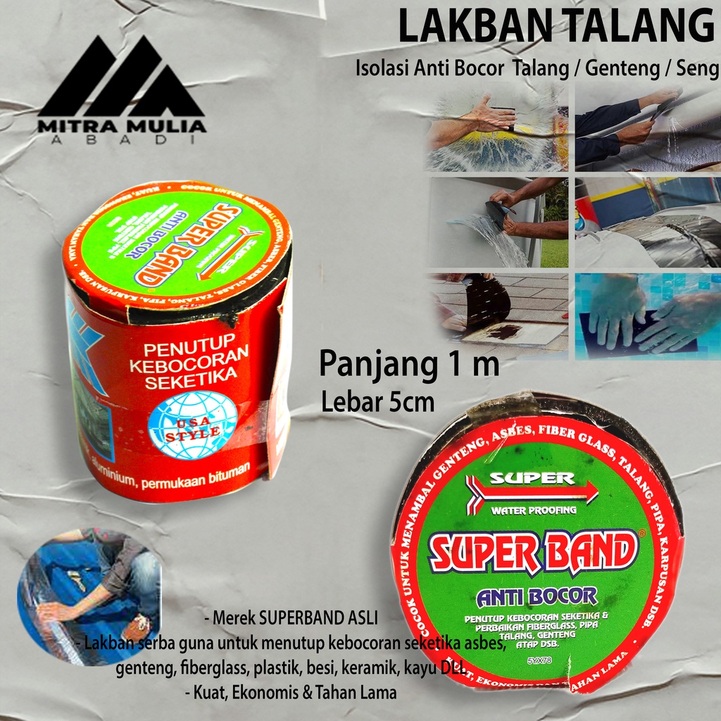 Superband Anti Bocor Seng Genteng Kecil Besar 1 Meter-Sealtape Lakban