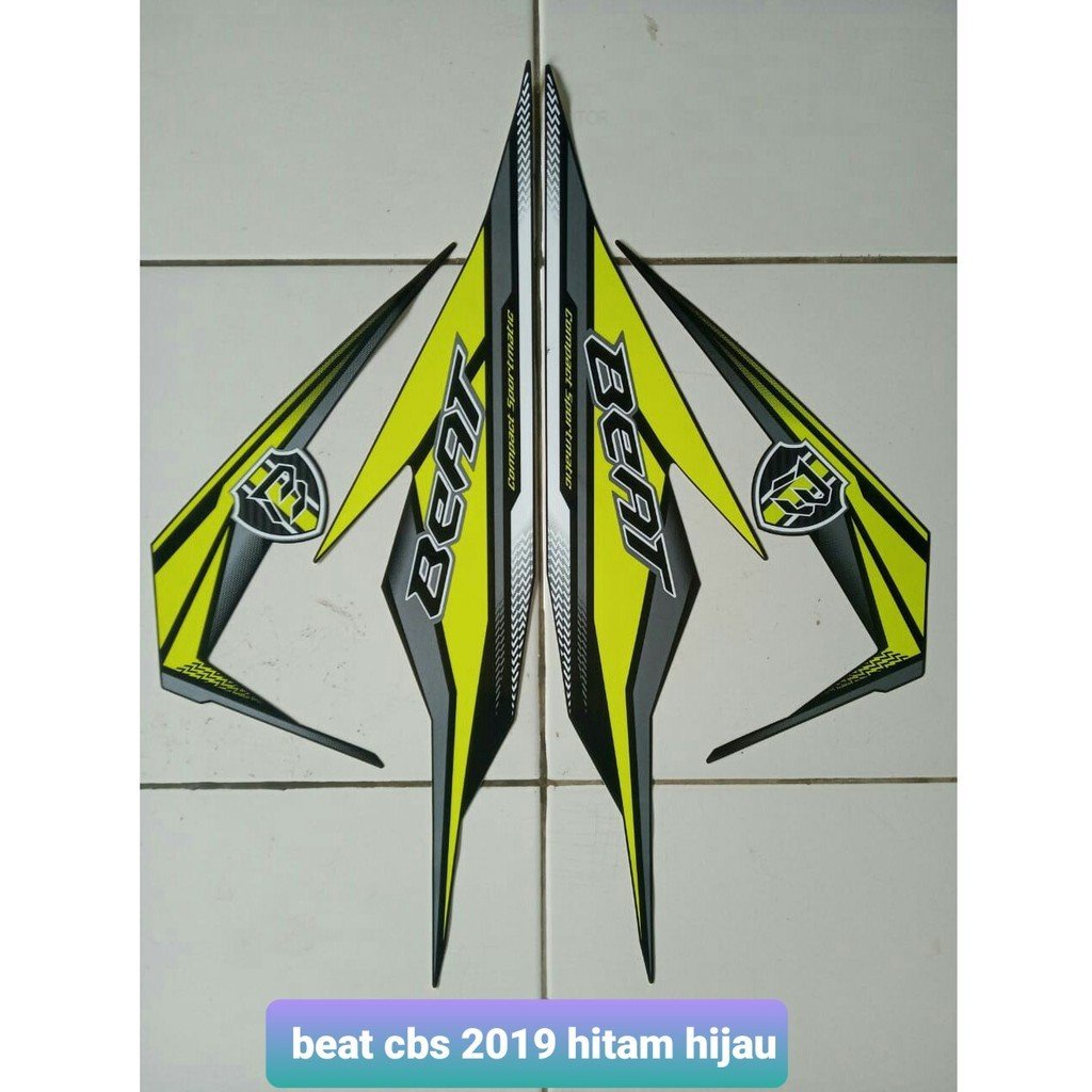 stiker striping honda beat cbs 2019 hitam hijau