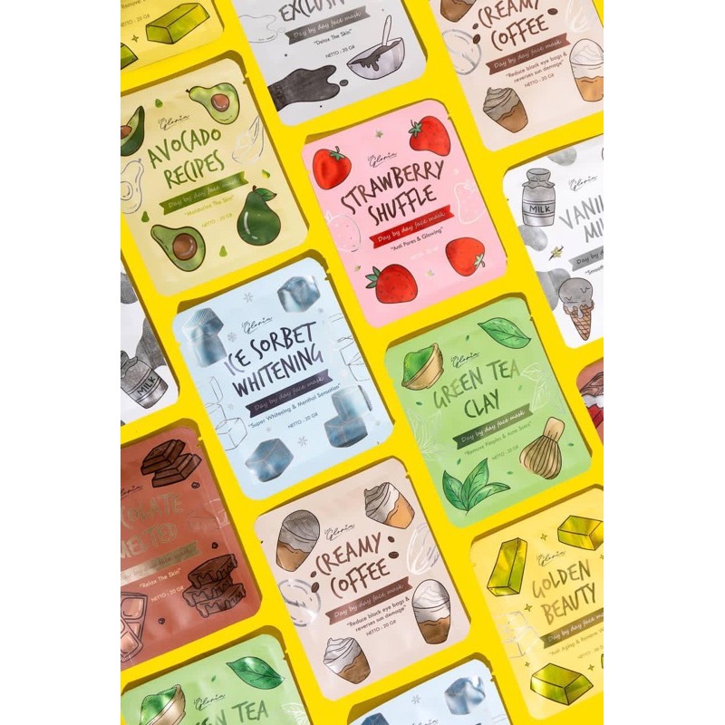 [KEMASAN BARU] BPOM Masker Lea Gloria 20 Gram Masker Bubuk 10 varian - organik & non organik