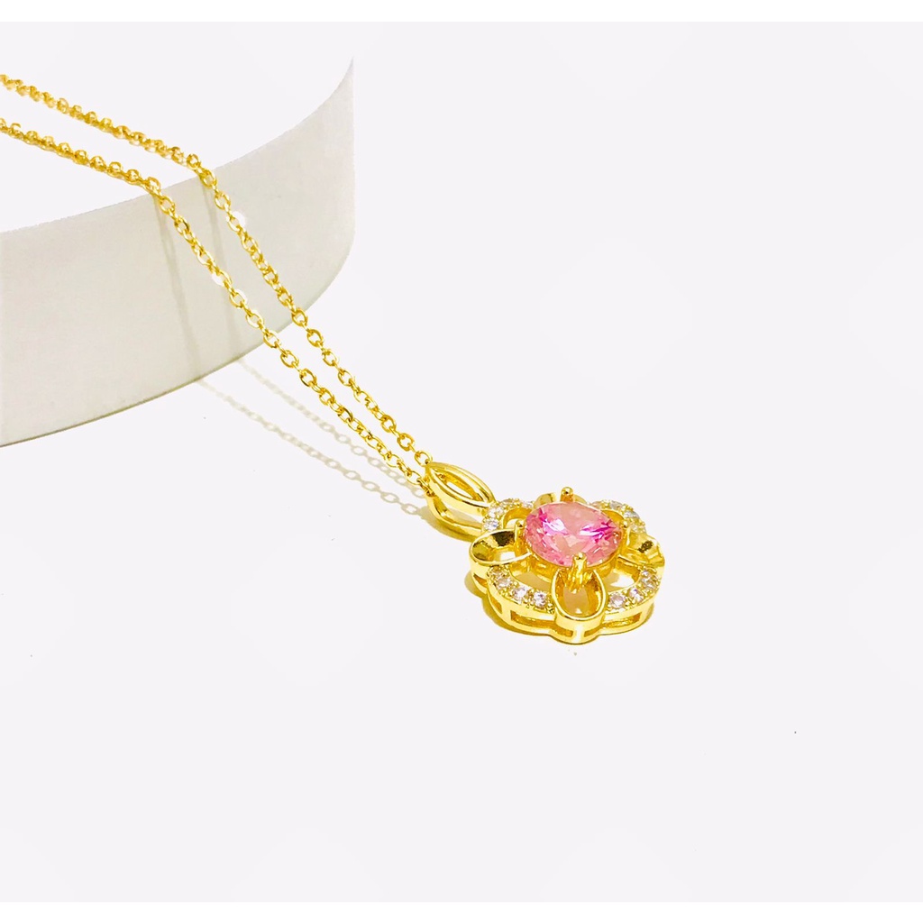 Kalung Titanium Wanita Lapis Emas Anti Karat KT-43