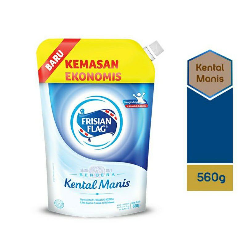 Frisian Flag Bendera Susu Kental Manis Cokelat Pouch 560 gr Gold 200 gr dan Indomilk Skm Coklat 545 