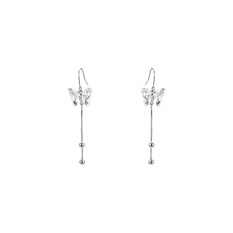 Anting Tusuk Gantung Temperament Bahan Sterling Silver 925 Desain Rumbai Warna Permen Gaya Korea Selatan Untuk Wanita