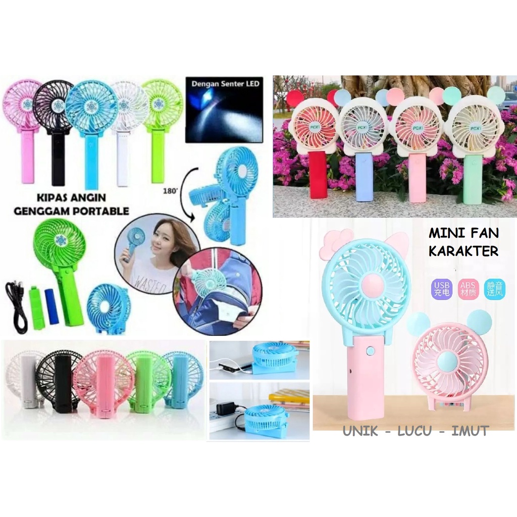 PROMO MURAH-COD-KIPAS MINI GENGGAM LIPAT MULTIFUNGSI WARNA WARNI-KIPAS ANGIN DUDUK MINI GENGGAM LIPA