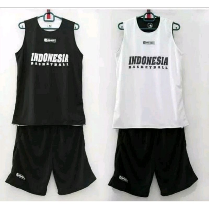 JERSEY BASKET INDONESIA AND1/JERSEY BOLAK BALIK HITAM PUTIH