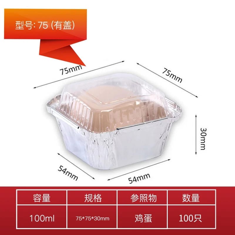 alumunium foil cup OX 100ml + tutup mika macaroni schotel plapertart