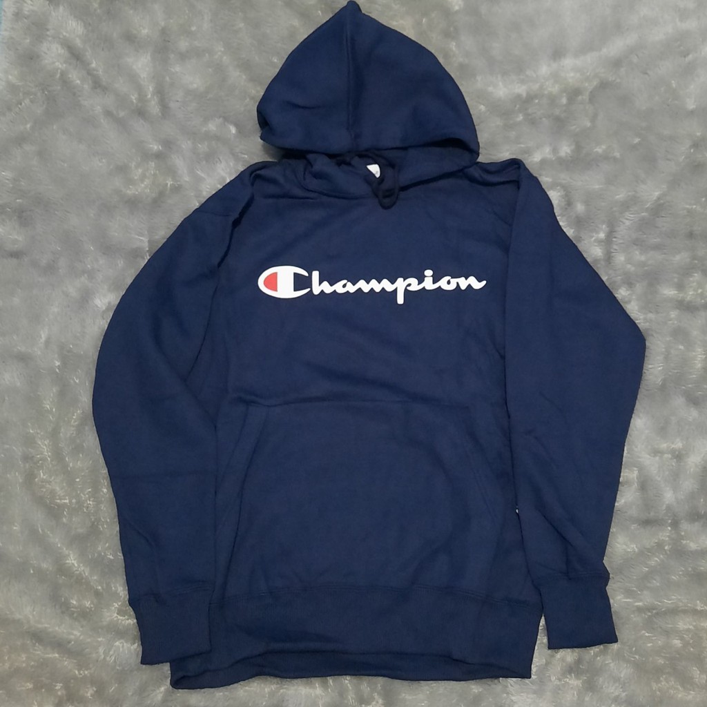 Hoodie Champion Script Colour Navy Ready Stok Original 100% Original