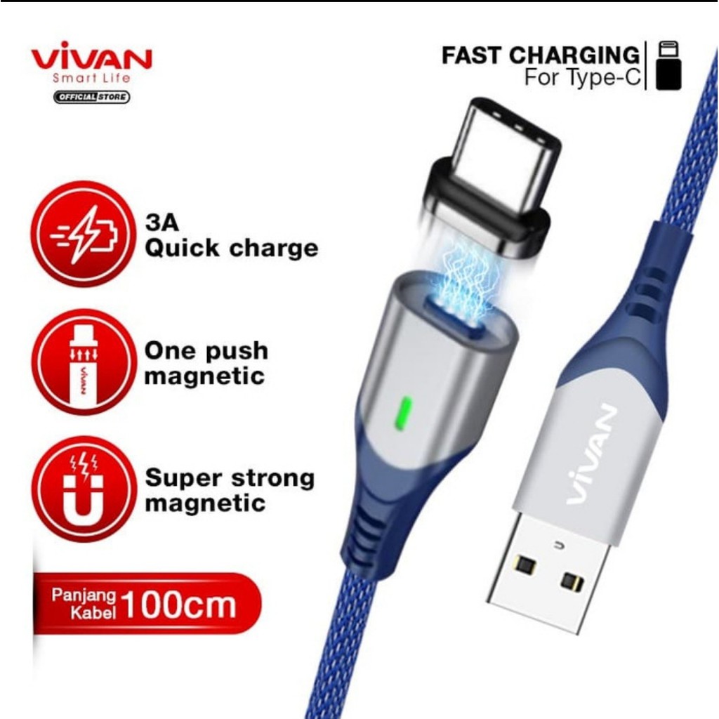 Vivan MGC100 Data Cable TYPE C Android Magnetic kabel Charging