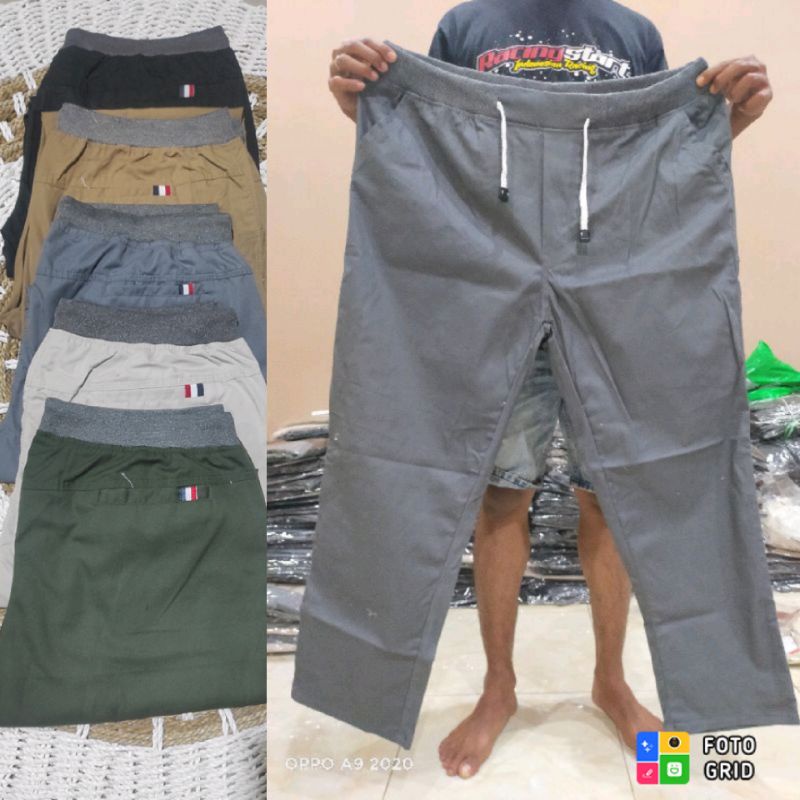 SUPER JUMBO celana panjang pria chino BIG SIZE SUPER JUMBO reguler longgar 40-50