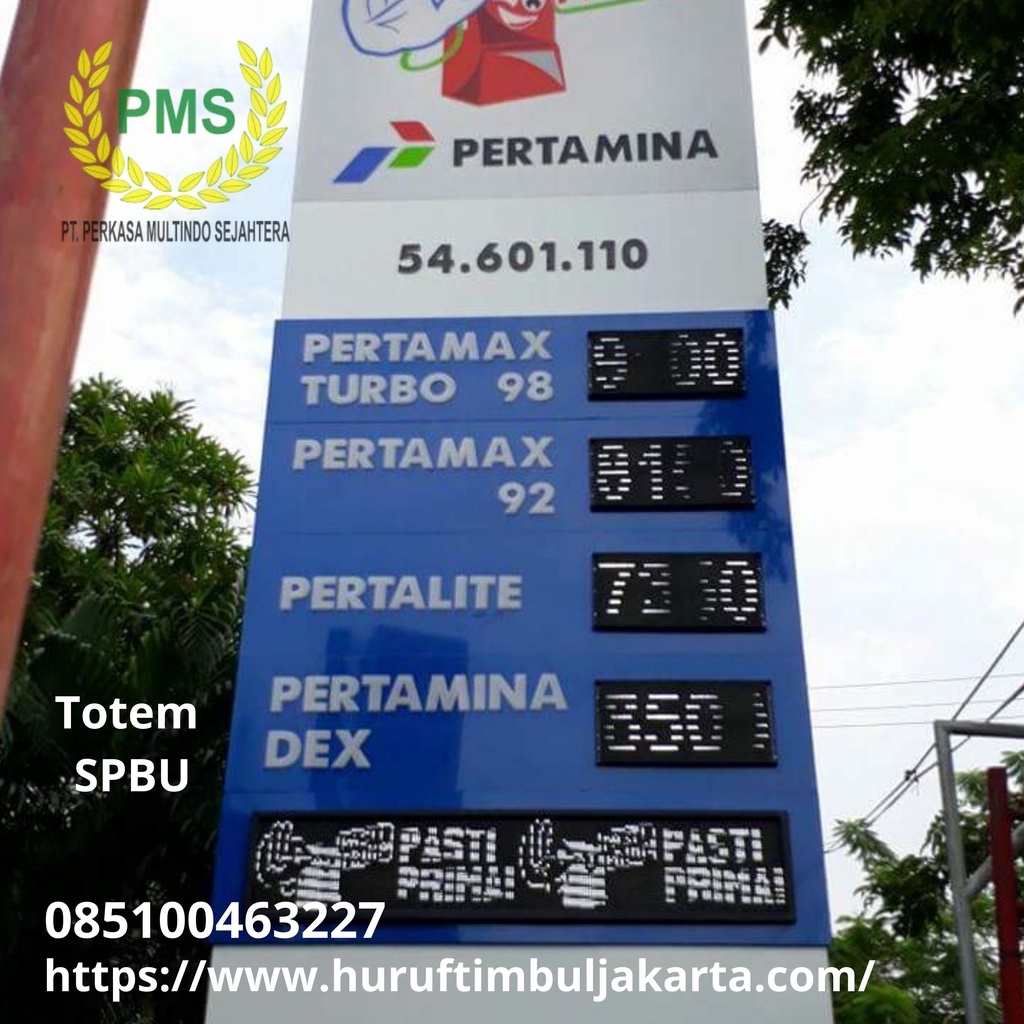 Pembuatan totem SPBU Jakarta Totem pertamina Pylon sign SPBU Pylon sign SPBU