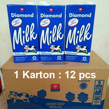 

Diamond Susu UHT 1 liter 1 Karton/12 pcs Milk Full Cream