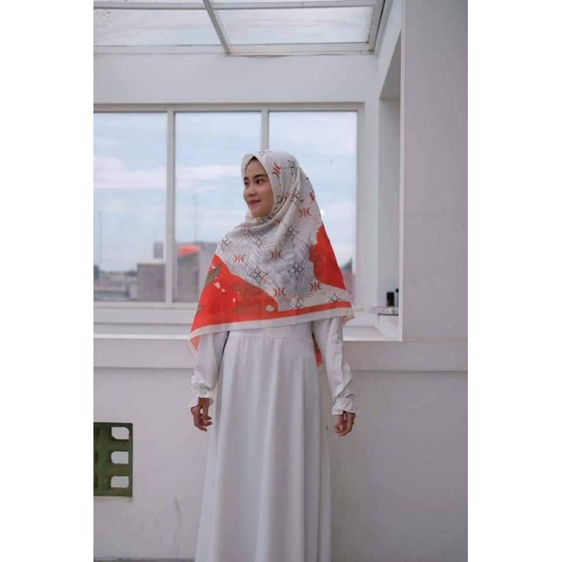 Scraft Hijab Voal Premium Digital Printing Size Syar'i Motif Partai Keadilan Sejahtera PKS Terbaru