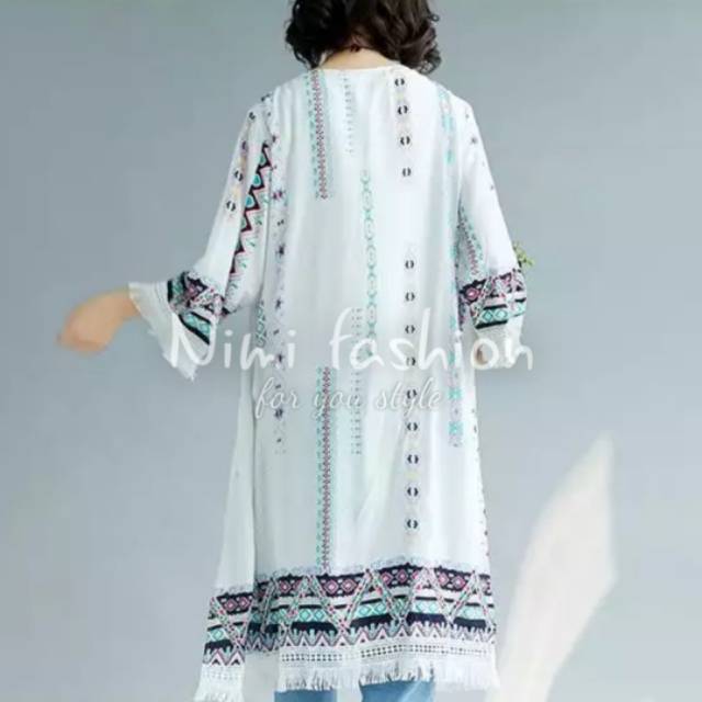 CARDIGAN BOHEMIAN PANJANG / CARDIGAN FRINGE WANITA / OUTERS / CARDIGAN ETNIK PANJANG / READY STOCK
