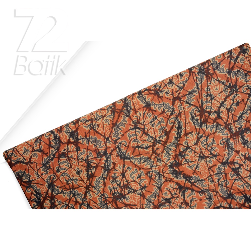 KAIN BATIK PREMIUM Bahan Katun Motif Kawung Ceplok Warna Orange 722280 Cap 72 Jarik Jarit Samping Kebat Panjang Batik Katun Modern Premium Bahan Seragam Batik Pernikahan Kantor Keluarga Murah Kamen Jadi Batik Bali Lembaran