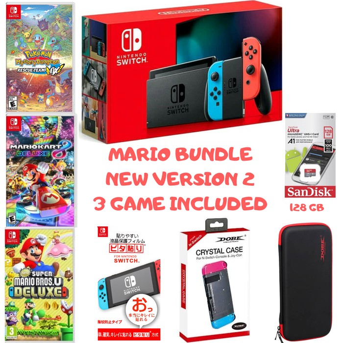 nintendo switch v2 mario kart bundle