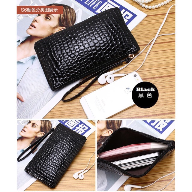 `ღ´ PHINKL `ღ´ Dompet kosmetik serba guna clutch kulit tas bahan bagus kualitas import