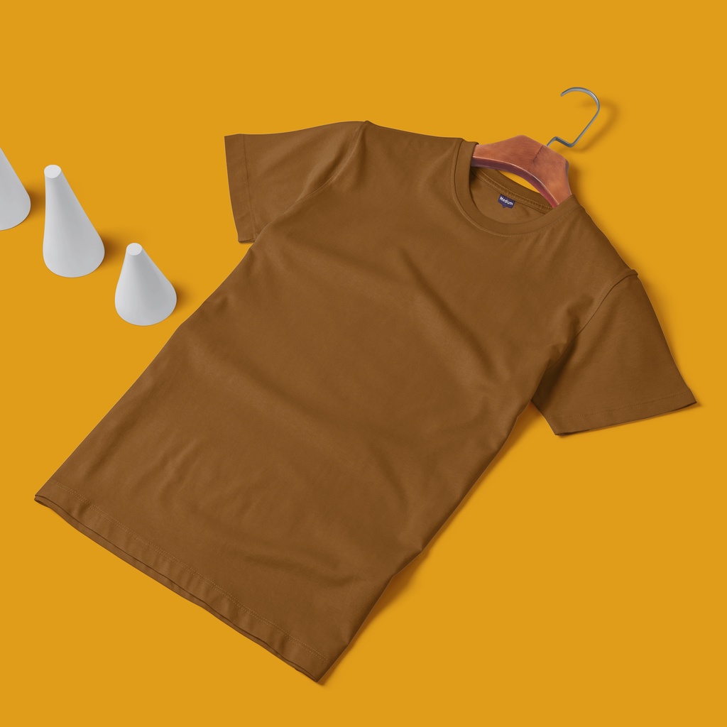 COTTONBDG KAOS POLOS WANITA COTTON COMBED 24S TANGAN PENDEK WARNA DARK ORANGE UKURAN S-XL ORGINAL