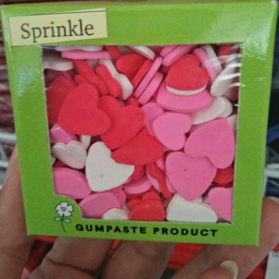 

Sprinkle Gumpaste Hati Valentine/ Taburan Kue/Cupcake/Hiasan Kue Tart/Topping/Dekorasi