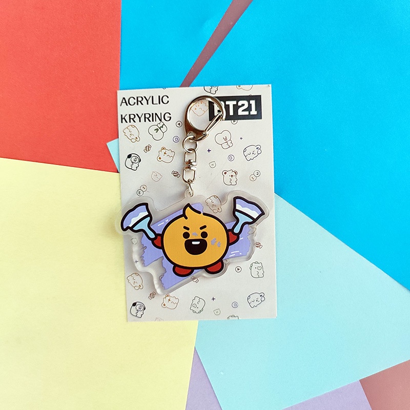 Gantungan Kunci Akrilik KPOP TATA COOKY CHIMMY KOAY SHOOKY MANG RJ Cute Keyring In Stock New Arrival