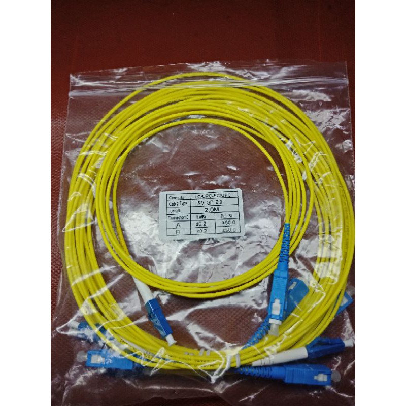 patchcord sc upc to lc upc 2mm 2m singel mode simplex duplex patch cord