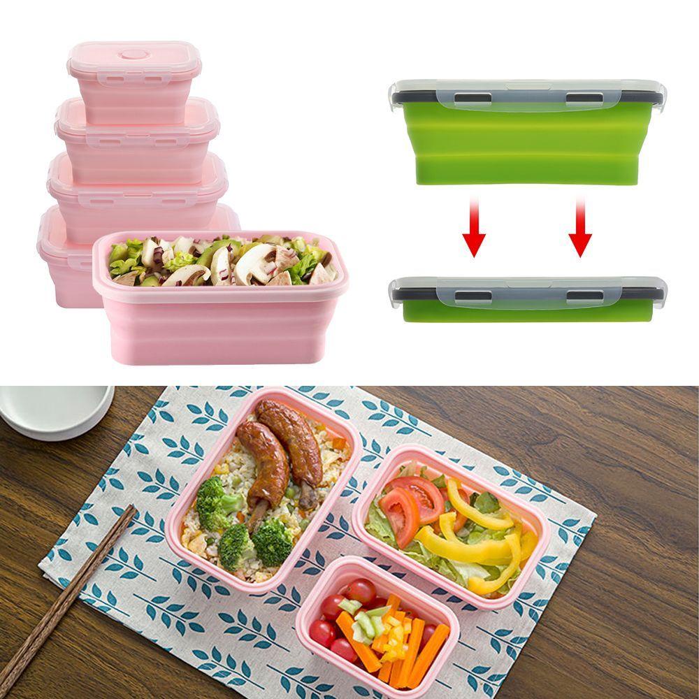 Popular Kotak Makan Lipat Portable Storage Kitchen Wadah Makanan Silikon