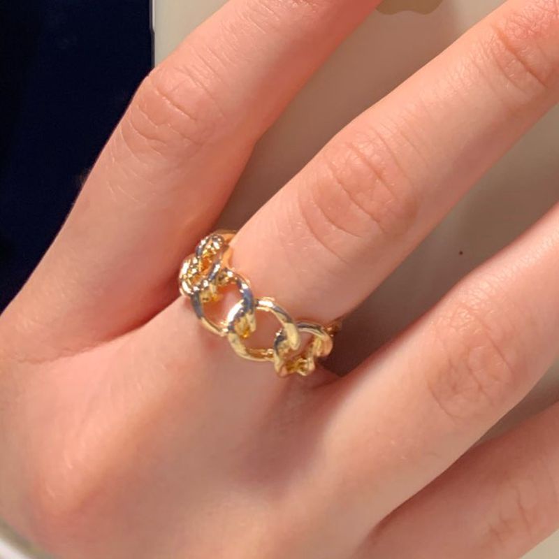 Cincin Model Terbuka Desain Rantai Gaya Vintage Gothic Antik Untuk Unisex