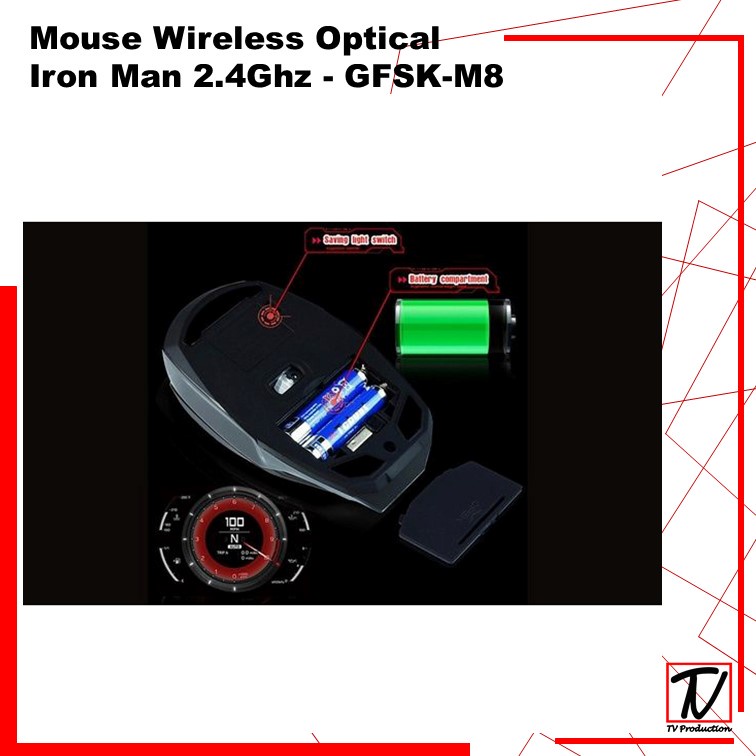 Mouse Wireless Optical Iron Man 2.4Ghz / Mouse Wirelles Super Hero Iron Man