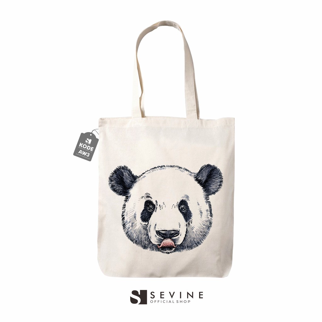 Sevine Tas Tote Bag Resleting Wanita Totebag Laptop Animal Custom Desain - AW