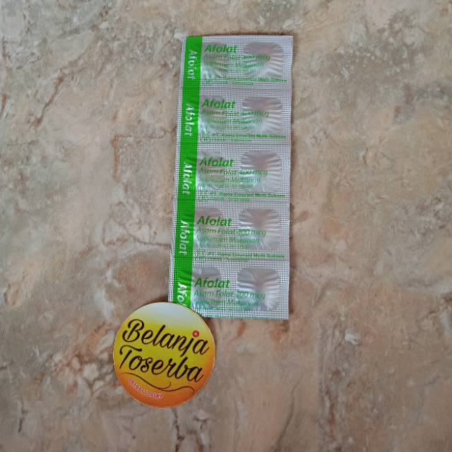 1 Strip (10 Tablet) Afolat 400mcg Asam Folat Kehamilan Obat Promil Menyusui