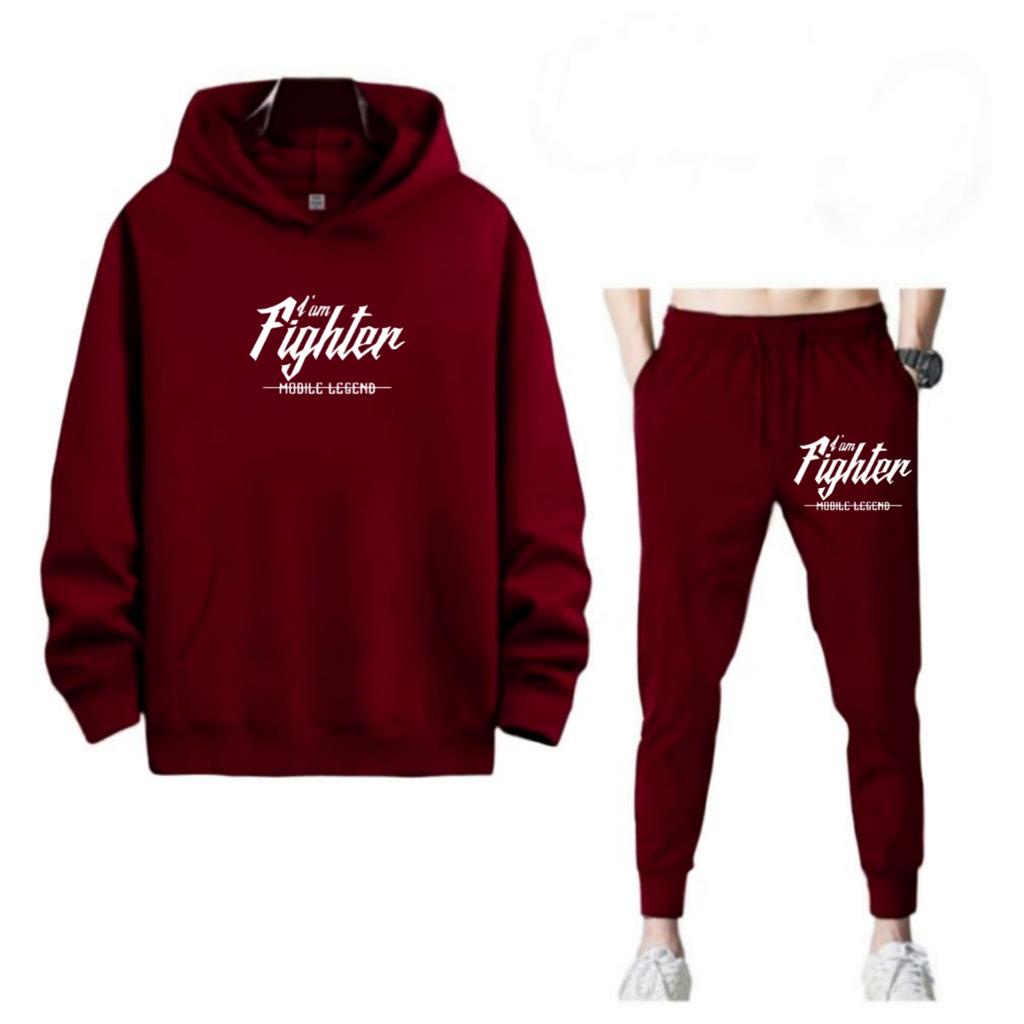 SETELAN I AM FIGHTER MOBILE LEGEND HOODIE DAN CELANA PANJANG MURAH TERLARIS NYAMAN DIPAKAI