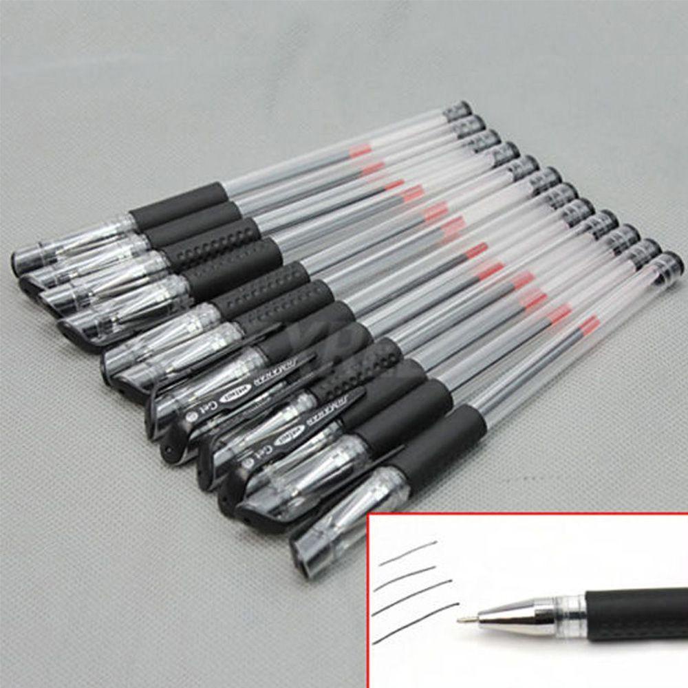 Lanfy 10 Pcs RollerBall Ballpoint Pen 10 Pcs Siswa Digunakan Di Kantor Sekolah RollerBall Tinta Hitam