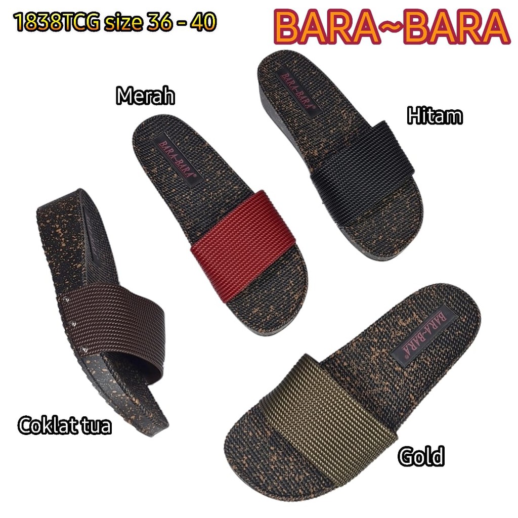 BARA BARA ORIGINAL Jelly sandal karet empuk murah selop cewek wedges karet wanita import 1838TCG