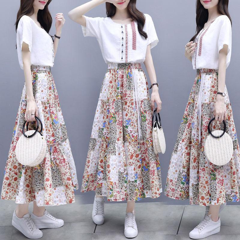 skirt dress suit female summer fashion 2022 new Korean women's dress suit skirt t