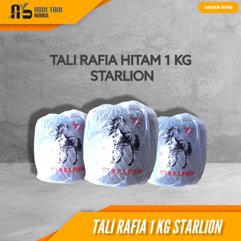 TALI RAFIA HITAM 1 KG STALLION | RAFIA | TALI PLASTIK RAFIA | RAFIA 1 KG KUDA