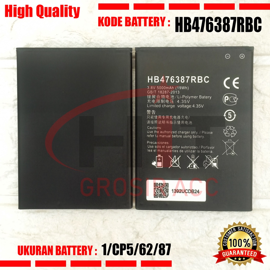 Baterai Battery Huawei Honor 3X G750 / HB476387RBC