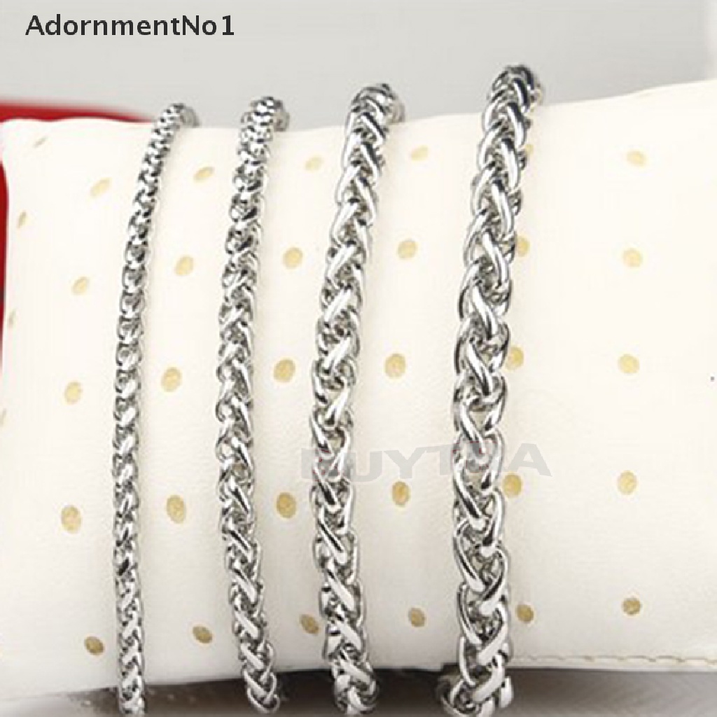 (AdornmentNo1) Kalung Rantai 3 / 4 / 5 / 6MM Bahan Stainless Steel Warna Silver Untuk Pria