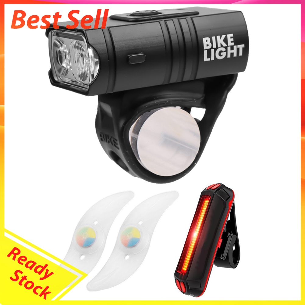 2xT6 LED Bike Light Set 6 Mode Waterproof MTB Headlight + Tail + Spoke Lamp