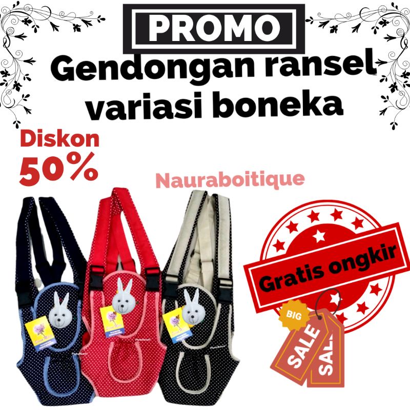 Gendongan bayi depan ransel karakter lucu / Paket hematt 4 in 1/ Gendongan baby / gendongan ring seling / gendongan bayi hipseat / gendongan baby / gendongan ransel boneka termurah