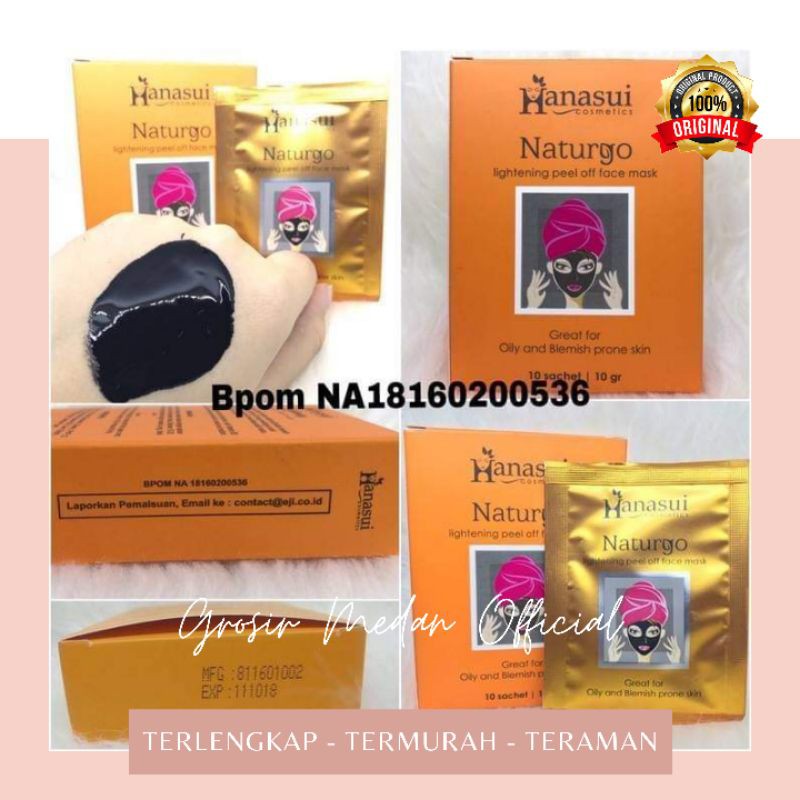 MASKER HANASUI NATURGO PEEL OFF BLACK MASK MASKER PENGANGKAT KOMEDO