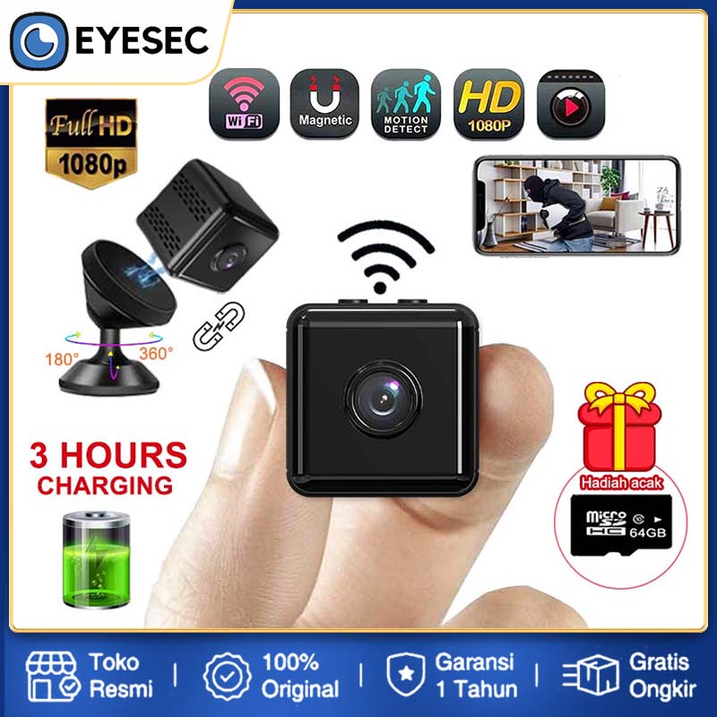 EYESEC Kamera Mini CCTV 1080P Wifi Camera Mini Spy Cam Tersembunyi Kamera Pengintai Mini CCTV Batera