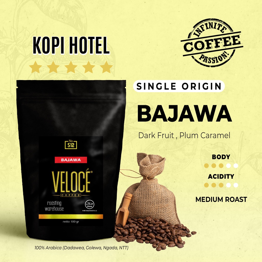 

Coffee Beans Veloce Arabica Flores Bajawa 100 gr Fresh Roasting | Biji Kopi Nusantara Authentic