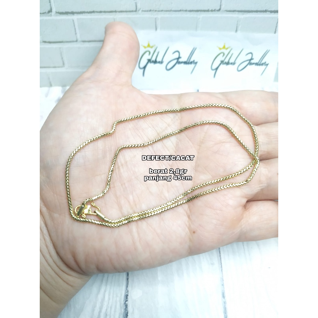 KALUNG ITALY SANTA BULAT GOLD DEFECT PERAK ASLI S925 GLOBAL JEWELLERY CM007