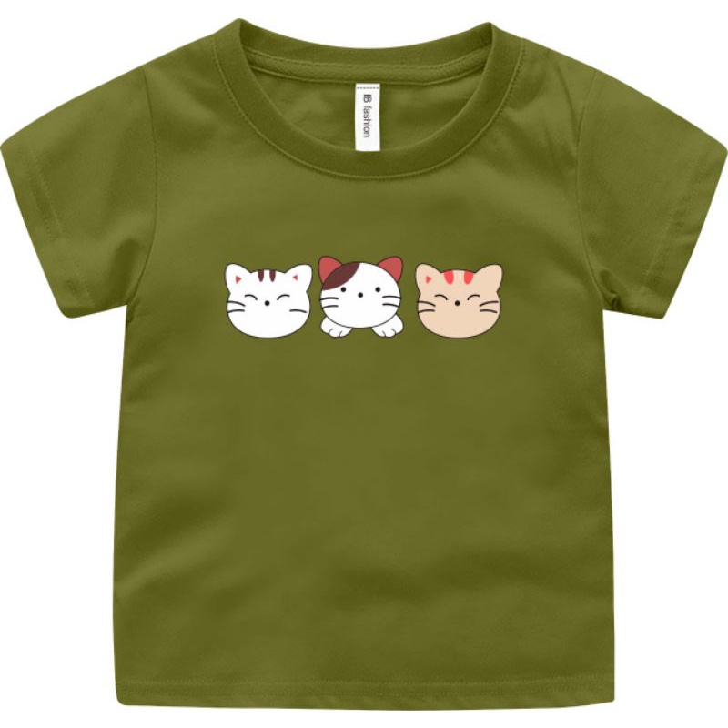 Kaos Anak Anak Cowok Cewek 3 Kucing Baju Oblong Anak Kaos Murah Ank T Shirt Anak Terbaru