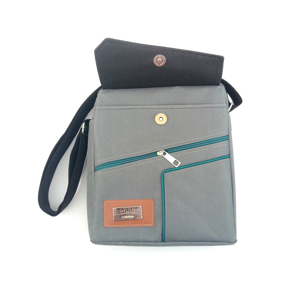 FIURI - Tas Selempang Kanvas Grey Tosca - Sling Bag Kanvas - Tas Slempang - Sling Bag Pria Wanita