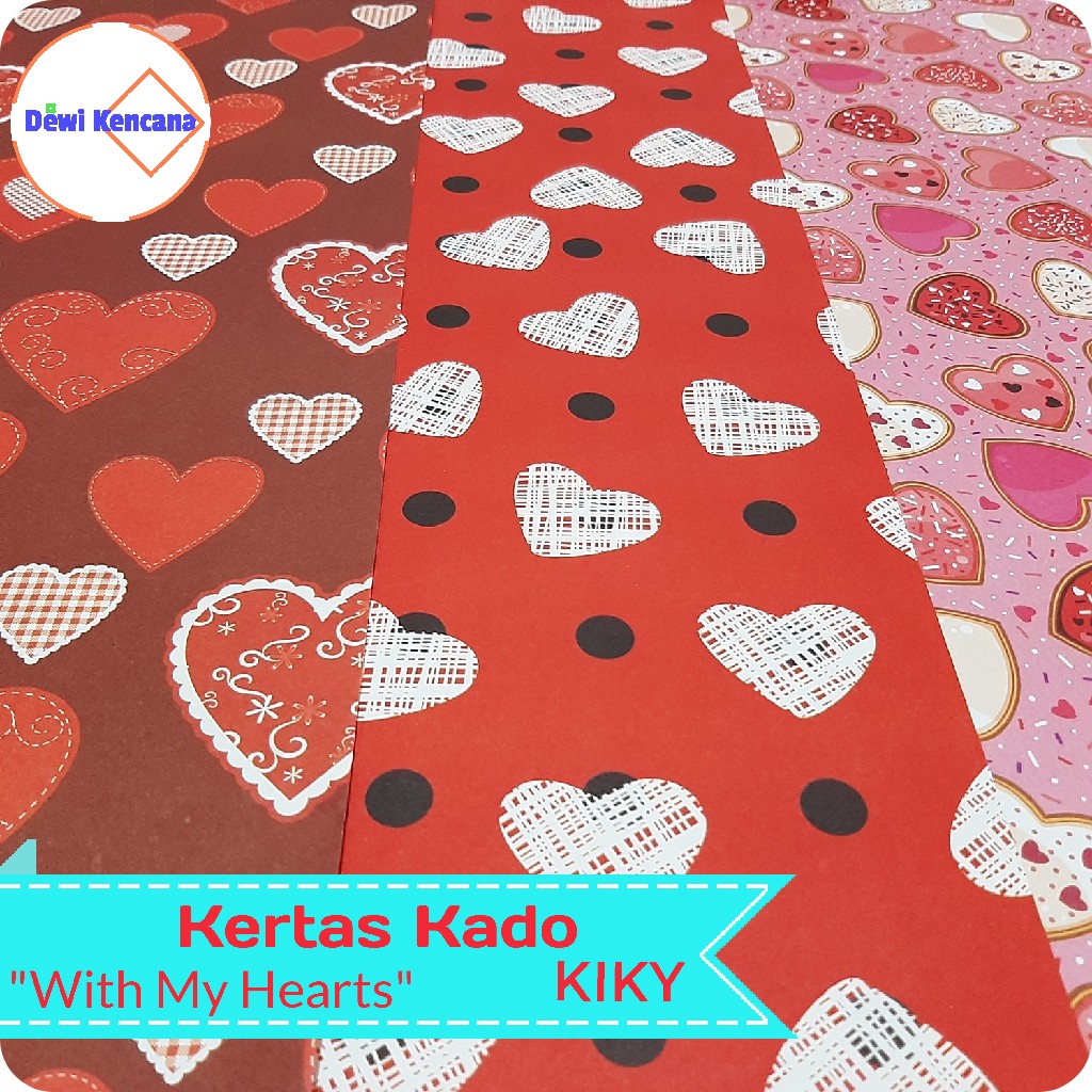 

Kertas Kado "With My Hearts" Valentine Kiky