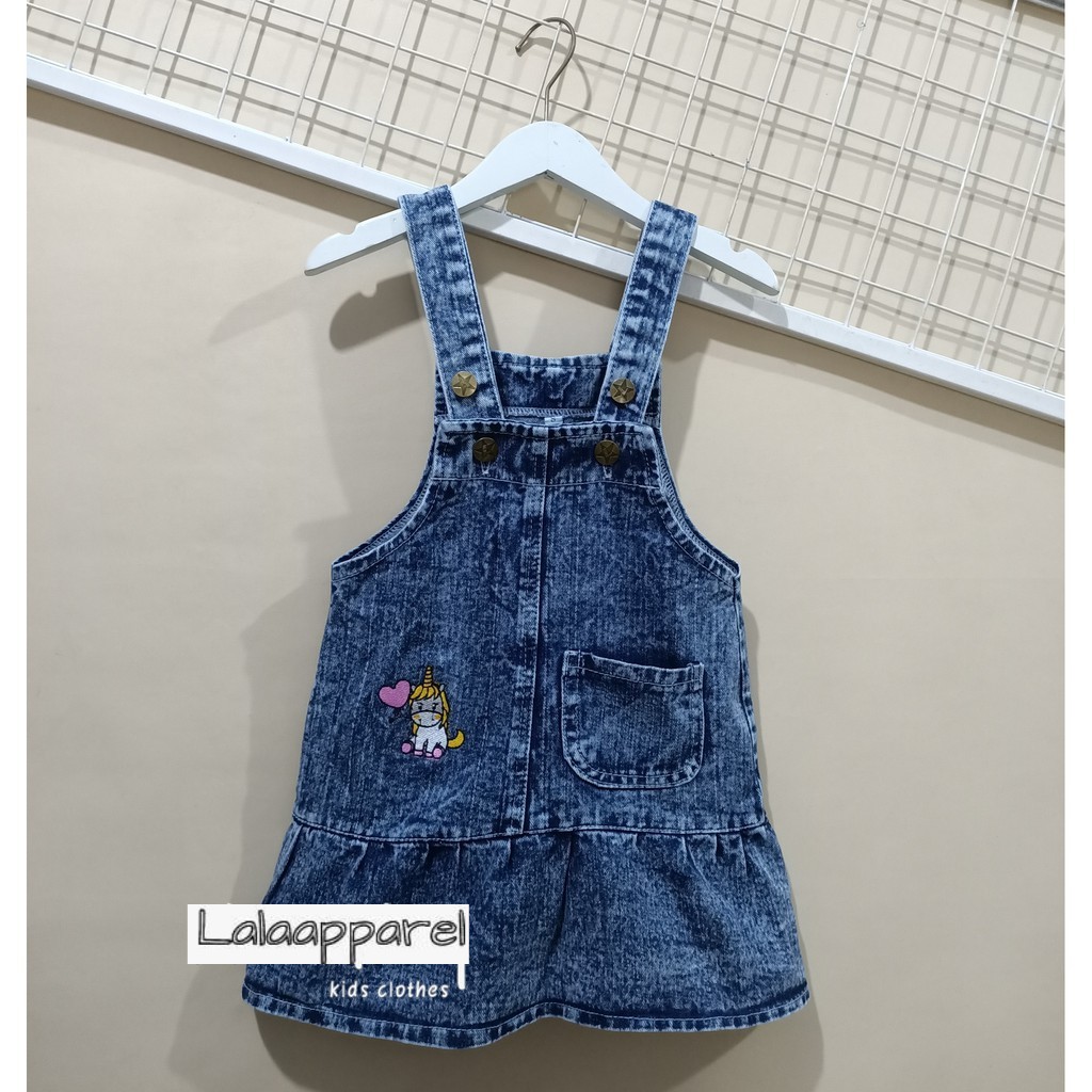 OVERALL ROK ANAK PEREMPUAN JEANS 1-6 TAHUN / OVERALL JEANS MOTIF BORDIR / OVERALL ANAK PEREMPUAN / P