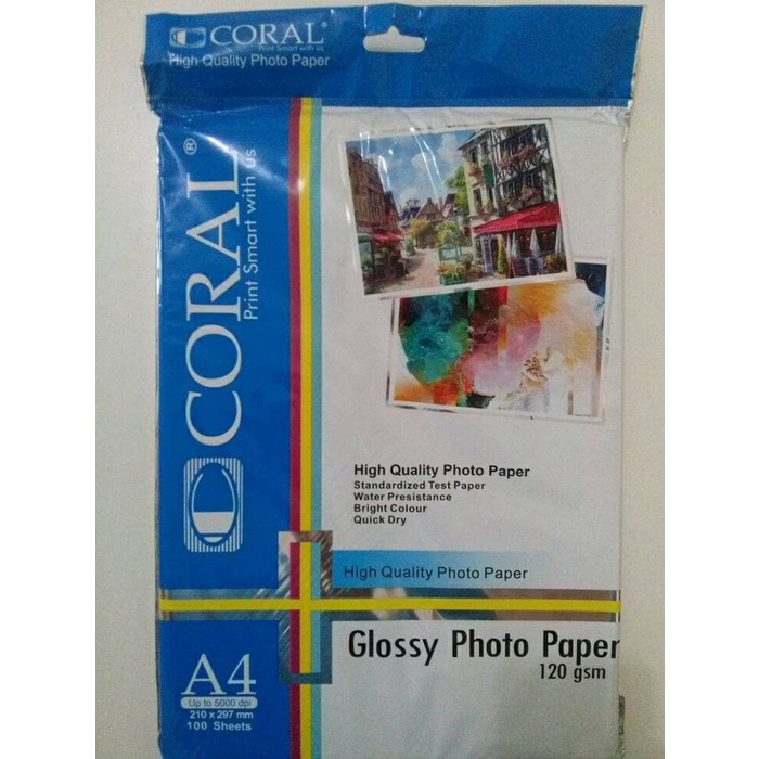 

Senikertas- Coral Glossy Photo Paper 120 Gsm A4 -Kertas-Seni.